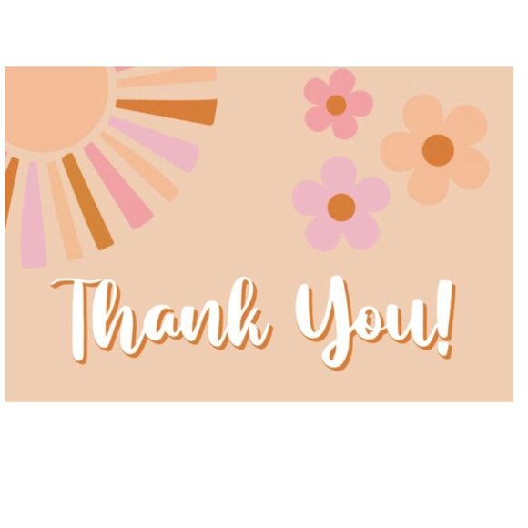 20 4x6 Sunshine Insert Thank You Cards - Picture 1 of 1